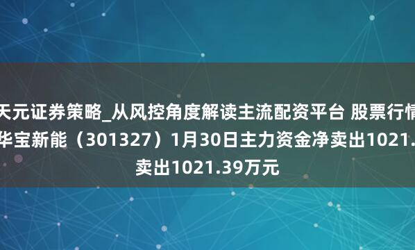 天元证券策略_从风控角度解读主流配资平台 股票行情快报：华宝新能（301327）1月30日主力资金净卖出1021.39万元