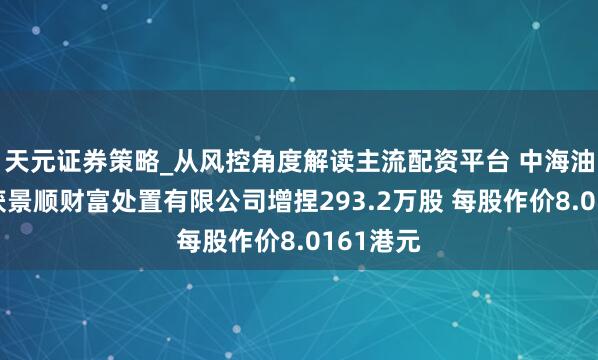 天元证券策略_从风控角度解读主流配资平台 中海油田管事获景顺财富处置有限公司增捏293.2万股 每股作价8.0161港元