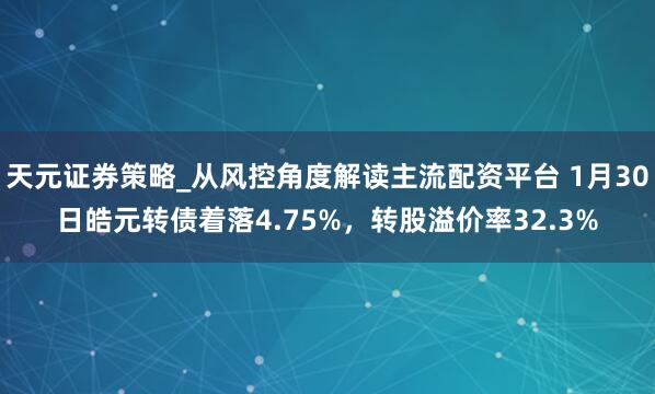 天元证券策略_从风控角度解读主流配资平台 1月30日皓元转债着落4.75%，转股溢价率32.3%