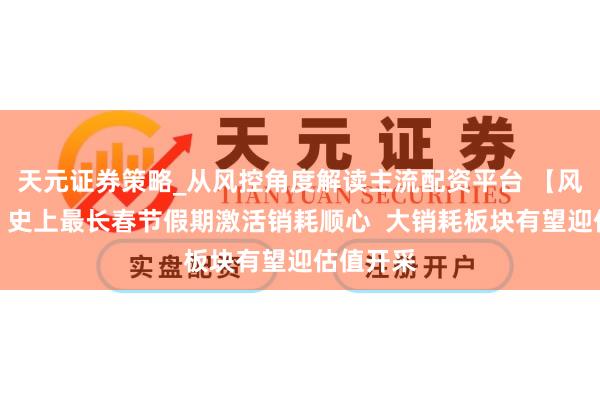 天元证券策略_从风控角度解读主流配资平台 【风口研报】史上最长春节假期激活销耗顺心  大销耗板块有望迎估值开采
