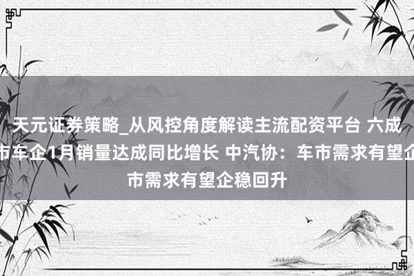 天元证券策略_从风控角度解读主流配资平台 六成A/H上市车企1月销量达成同比增长 中汽协：车市需求有望企稳回升